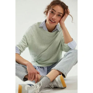 Anthropologie Sky Green Long Sleeve Damiana Pullover Top Sweater